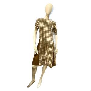 Vintage 1960s Gingham Pleated Dress White